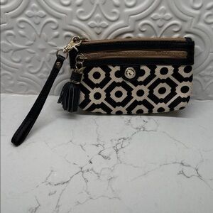 Spartina 449 Daufuskie Island Wristlet Wallet Linen & Leather